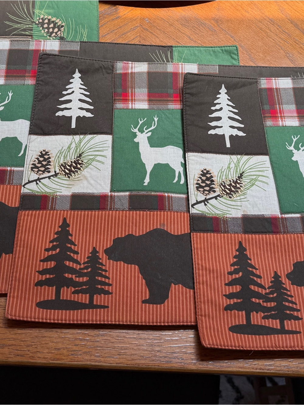 Cabin Decor Rustic Plaid Lodge place Mats  - Set of 4